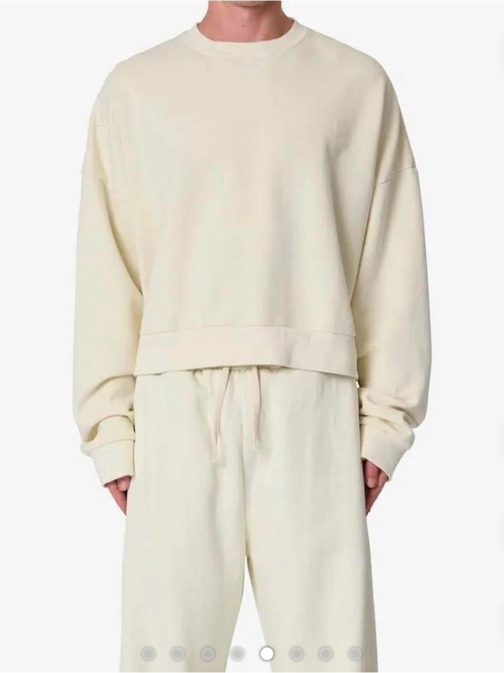 MNML Men's Cropped Crewneck Sweatshirt in Brown